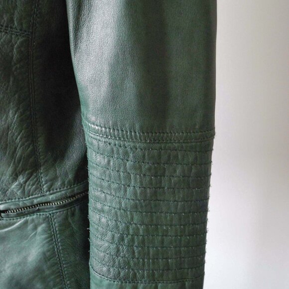 Forest Green Danier Leather Jacket - Picture 4 of 10